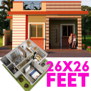 Small Space House Design Indian Colony House Size 26x26 Feet